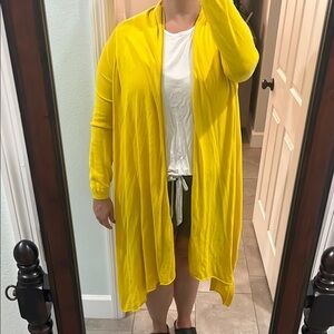 Vibrant Yellow Open Cardigan; part cashmere